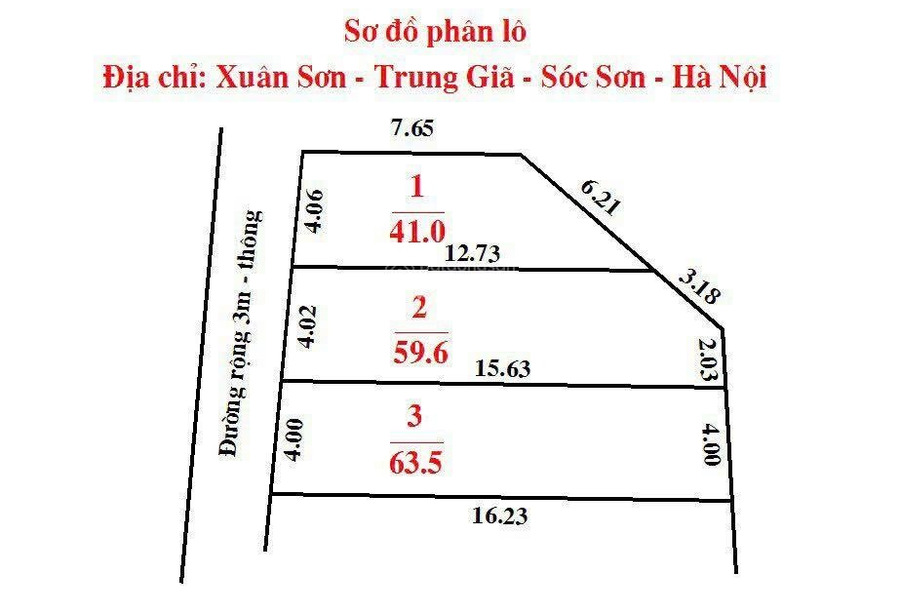 Giá bán siêu ưu đãi 600 triệu, Bán đất với diện tích là 63.5m2 vị trí thuận lợi tọa lạc ở Sóc Sơn, Hà Nội khu vực tiềm năng-01