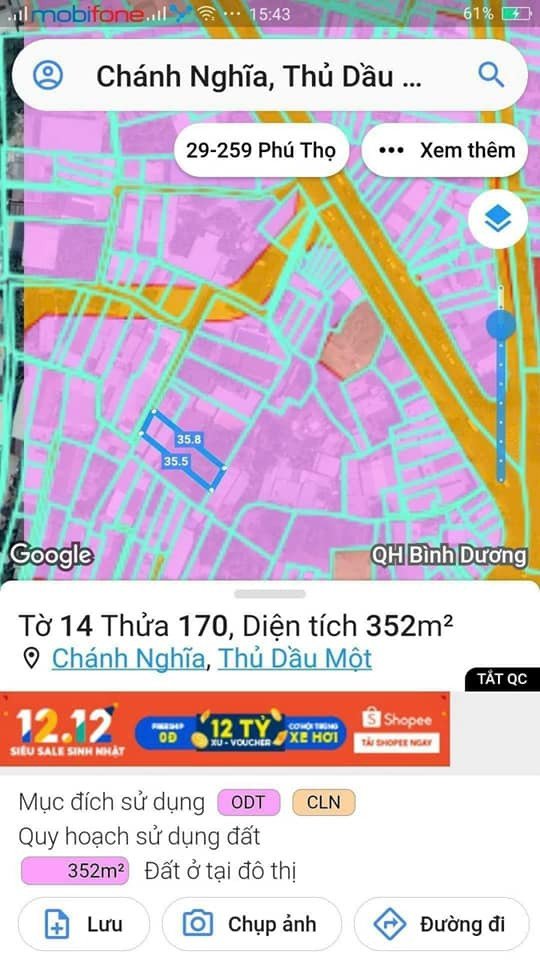 Bán đất thành phố Thủ Dầu Một tỉnh Bình Dương giá 5.4 tỷ-0