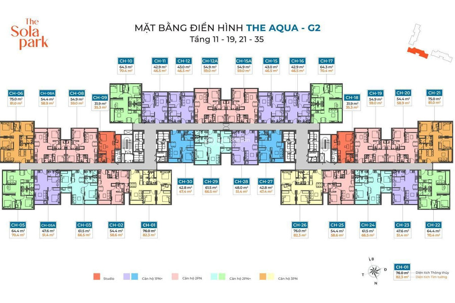 Quỹ độc quyền Sola Park! Căn 1 - 2 - 3PN - tầng đẹp - quà tặng khủng 16,8%, miễn 2 năm phí DV -01