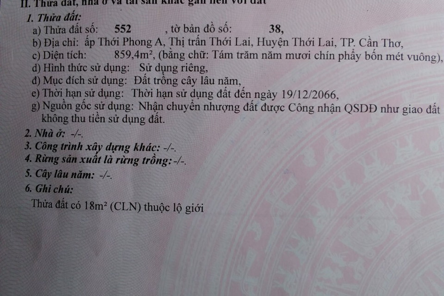 Bán đất lộ 922 huyện thới lai thành phố Phố Cần Thơ-01