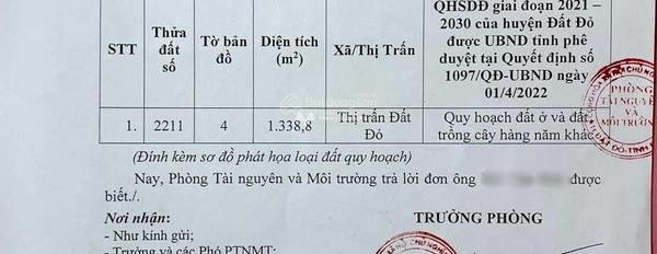 Giá bán hạt dẻ 3.2 tỷ, Bán đất diện tích rất rộng 3388m2 vị trí thuận lợi nằm trên Lê Văn Một, Đất Đỏ, hướng Đông tiện ích bao phê-03