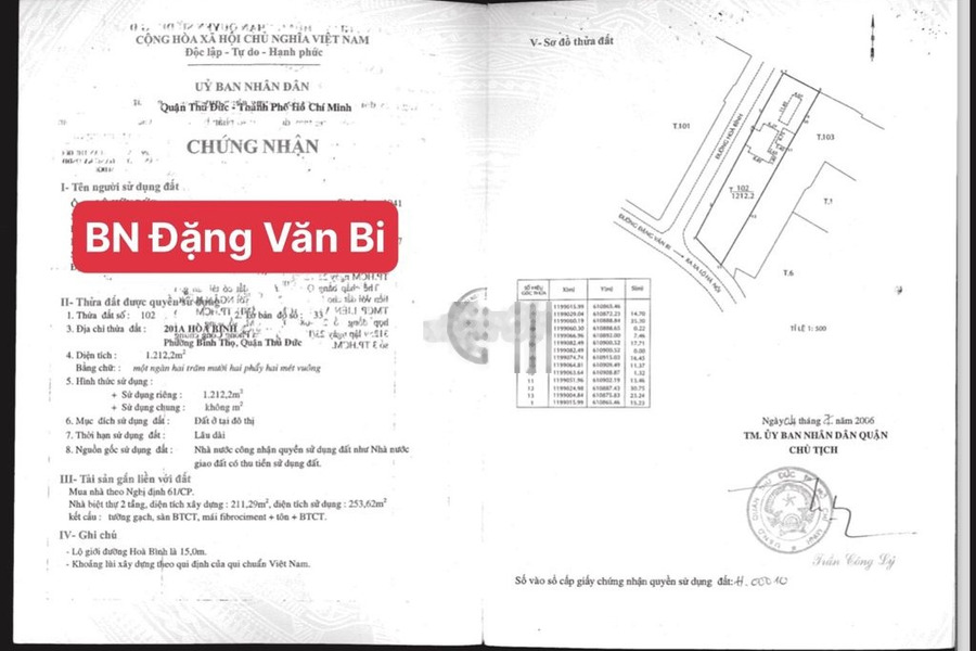 Bán nhà căn góc mặt tiền kinh doanh đường Đặng Văn Bi TP Thủ Đức 1200m -01