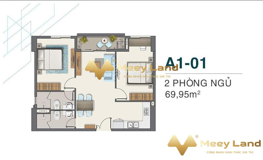 Tổng giá 3 tỷ, bán chung cư diện tích thực dài 69.81m2 vị trí mặt tiền nằm ở Quận 7, Hồ Chí Minh, tổng quan ở trong căn hộ 2 phòng ngủ, 2 WC lh thương...-01