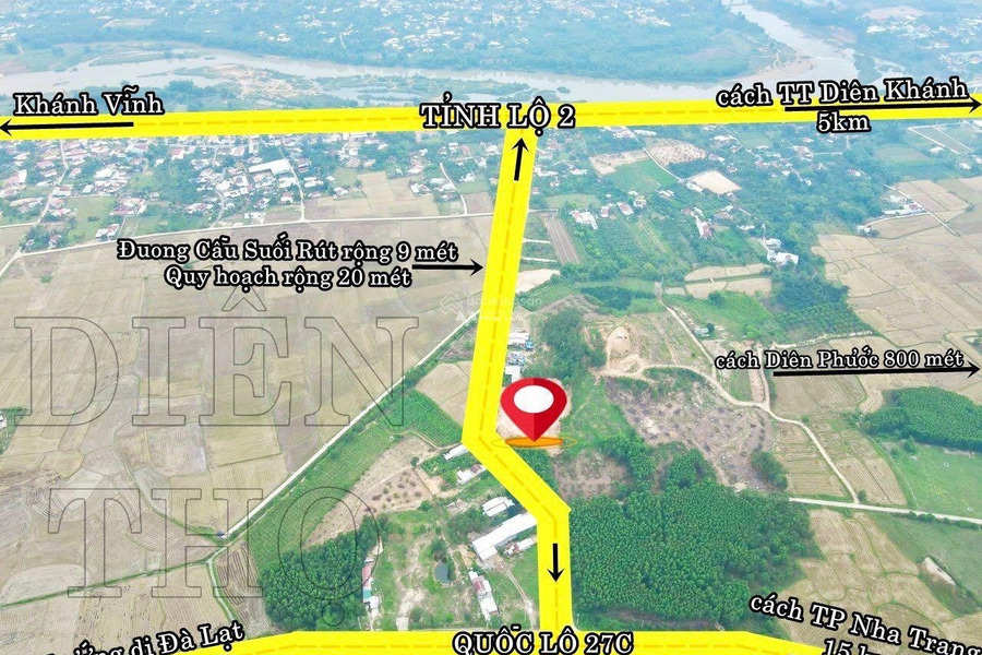 Giá shock 3,2 tr/m2 bắt đáy lô đất QH full thổ cư đường lớn Diên Khánh, ngay ngã tư nối ra cao tốc -01